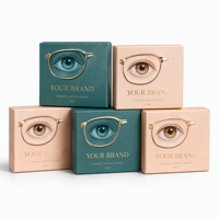 Boîte personnalisée pour lentilles de contact souples à faible MOQ, étui vide pour lentilles de contact, emballage cosmétique avec logo