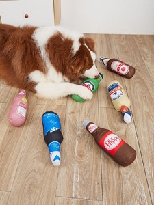Giocattolo <span class=keywords><strong>di</strong></span> Peluche a Forma <span class=keywords><strong>di</strong></span> Bottiglia <span class=keywords><strong>di</strong></span> Birra per Animali Domestici, Giocattolo da Masticare con Carta Sfrigolante e Suono BB per la Pulizia dei Denti, Giocattolo Interattivo per Cuccioli, Personalizzabile - Product Image 3