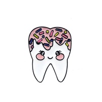 Populaire petite taille dent forme dur émail doux épingles badge dessin animé personnalisé personnaliser accessoires dentiste broche épinglette dents