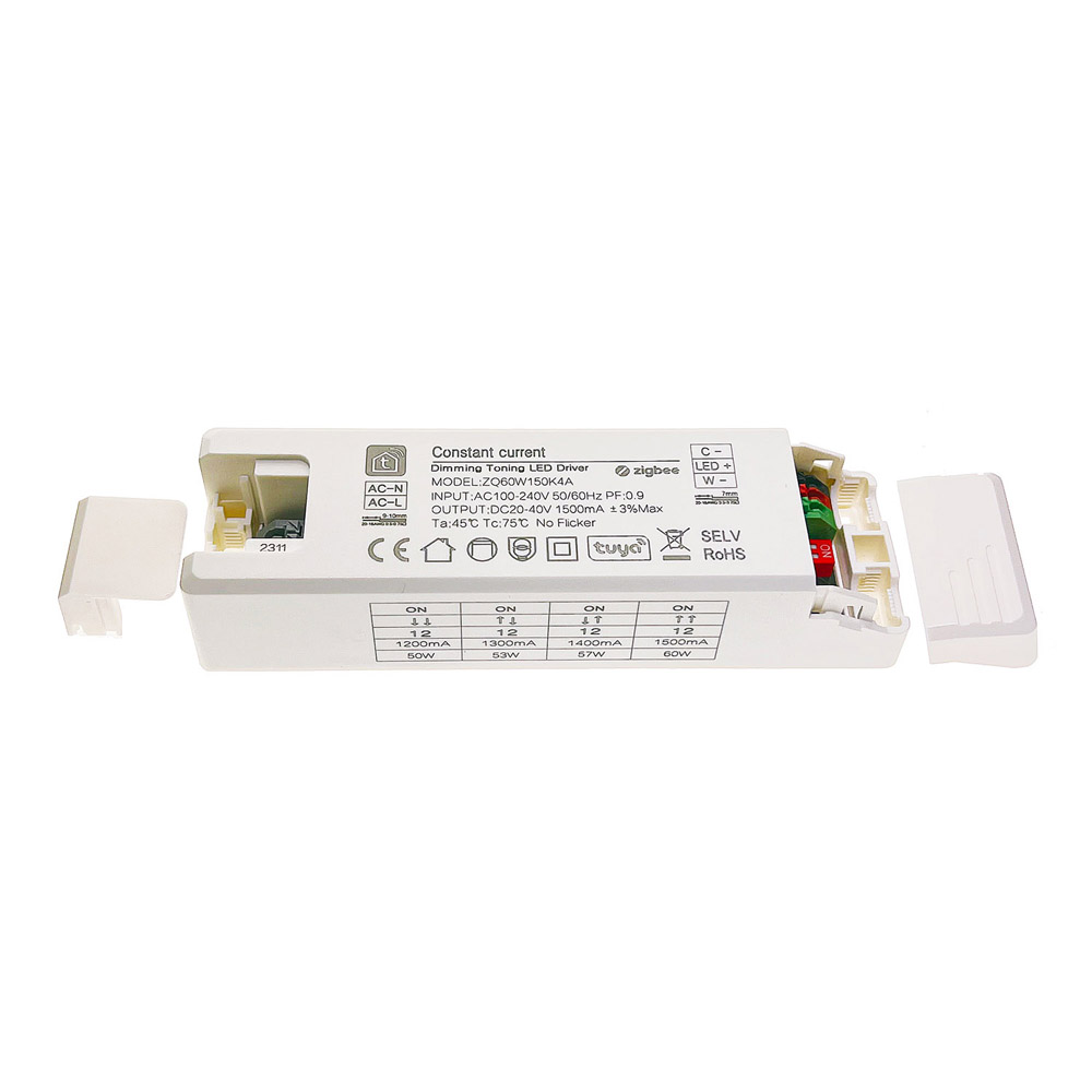 LEDEAST FZQ60W150K4C Tuya Zigbee 60 Вт входной AC100-240V Dip-переключатель 1200mA 1300mA 1400mA 1500mA CCT регулируемый умный светодиодный драйвер