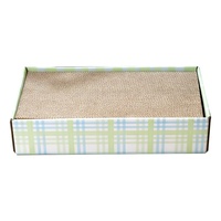 Lit-grattoir en carton ondulé pour chats, avec boîte à motif écossais et cartons de remplacement, pour chats d'intérieur, vente en gros, OEM