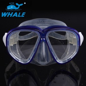 Máscara de buceo Tillywally con dos ventanas antivaho para adultos, rojo, negro, amarillo, azul oscuro, azul cielo, MK-500 - Product Image 3
