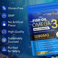 Suplementos de Aceite de Pescado Omega 3 OneBtanicl en Cápsulas Blandas, Vitaminas a Granel, Cápsulas de Aceite de Pescado Omega 3, Cápsulas Blandas de Omega 3