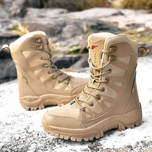 Bottes de randonnée montantes pour hommes, tige synthétique, doublure en mesh respirant, bout rond, semelle extérieure en caoutchouc, semelle intermédiaire en EVA, toutes saisons - Product Image 3