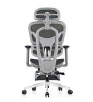 Chaise de bureau ergonomique en maille avec repose-pieds et appui-tête réglables, support lombaire pour atelier, jeux et travail