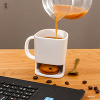 Tasses à café personnalisées pour fête de Noël, avec poche à biscuits intégrée, design mignon, logo personnalisé, en porcelaine, motif Cookie Monster, portables