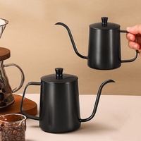 Bouilloire à café à bec de cygne Kingze 250ML/350ML/600ML, cafetière portable pour la maison, le camping, le café, le barista