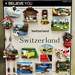 Aimants de réfrigérateur en résine pour souvenirs, représentant la Jungfrau, le Matterhorn, Berne, Zurich, Lucerne, Interlaken - Product Image 5
