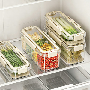 Refrigerator Storage <b>Boxes</b> Food Grade Rectangle Clip On Lid For Vegetables Fruits And <b>Herbs</b> - Product Image 1