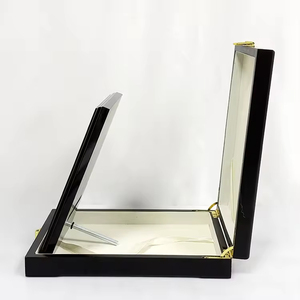 <span class=keywords><strong>Plaque</strong></span> de certificat en bois noir pliable personnalisable avec logo, avec boîte pour plaques en bois vierges - Product Image 4