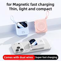 Gebra Mini Power Bank 10000mAh 15W PD Chargeur Magnétique Sans Fil Charge Solaire Entrée Type-C Matériau ABS Batterie Li-Polymère