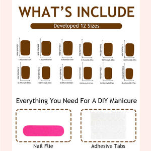 Kit de manucure professionnel : Ongles artificiels faits main, vernis gel, autocollants pour nail art et accessoires pour ongles - Product Image 4