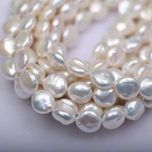 Perles d'eau douce baroques de 10-11 mm, bijoux DIY, perles naturelles blanches et roses, perles en vrac, accessoires faits à la main - Product Image 4