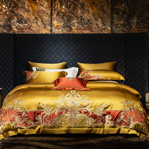 Sunny Textile Venta al por Mayor Nuevo Juego de Ropa de Cama de Cuatro Piezas de Brocado de Alta Precisión <span class=keywords><strong>100</strong></span>% Algodón de Fibra Larga - Product Image 3