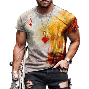 Fitspi all'ingrosso uomo 3D modello di Poker Tshirt Retro divertente grafica t-Shirt da uomo manica corta girocollo Casual camicia per gli uomini - Product Image 1