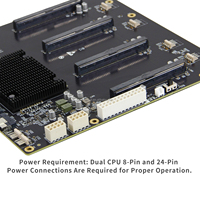 Carte d'extension PCIe Gen4 X16 4/5 emplacements avec switch PEX88096 et SlimSAS SFF-8654 pour GPU double largeur et cartes réseau – En stock