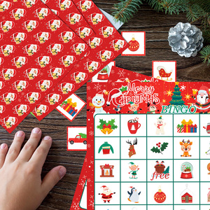Nouveau jeu de société de Noël, cartes de bingo pour le thé de l'après-midi, cartes de divertissement, jeu familial, autocollants pour les fournitures de fête - Product Image 3