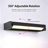 Lampe murale LED rotative en aluminium 350°, design moderne et minimaliste, éclairage de chevet, lumière d'ambiance à bande longue à angle réglable, pour projets hôteliers