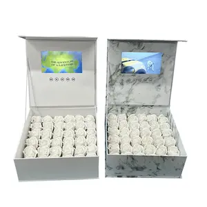 High Resolution Display white marble Lcd Screen Box With blank 7" tft hd Screen video brochure Box