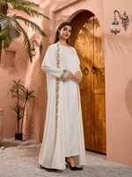 Abaya Uni Wholesale Dubaï 2026, Kaftan Turc Modeste, Kimono Élégant avec Appliques, Abaya Ouverte avec Ceinture, Robe Musulmane pour Femme