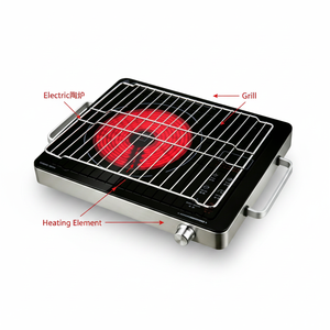 <span class=keywords><strong>Cocina</strong></span> Eléctrica Infrarroja de Acero Inoxidable de 2200W con Parrilla, 220V, Multifuncional, para Exteriores y Hoteles, Disponible en Stock - Product Image 1