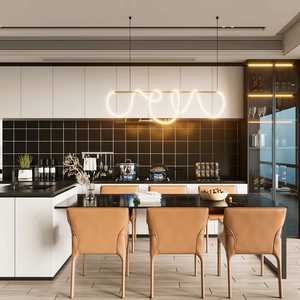 Armoires de cuisine blanches modernes avec personnalisation gratuite, meubles de cuisine complets, évier, table, îlot - Product Image 1