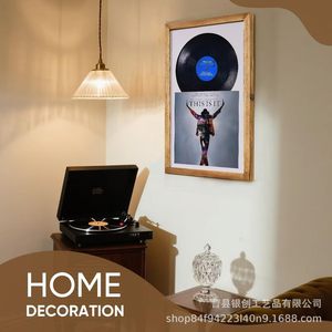 Wooden <b>Square</b> Vinyl Record <b>Frame</b> Wall Mounted Display <b>Frame</b> For Bedroom And Living Room Storage - Product Image 4