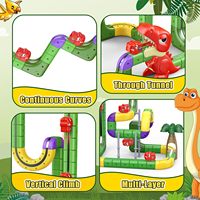 Juego de Tren Magnético de Dinosaurios EPT, Tren Eléctrico de Juguete con Pista de Bucle Vertical 3D, Bloques de Construcción para Niños de 3 a 5 Años