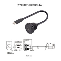 Circulaire étanche vis écrou plaque de verrouillage châssis montage sur panneau Usb c Type c Usb3.0 connecteur adaptateur coupleur câble d'extension