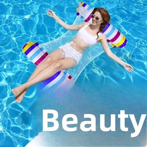 <span class=keywords><strong>Cama</strong></span> Flotante Hinchable de PVC para Piscina, Tumbona Individual Plegable con Rayas, Certificación CECPCGPSR, Ideal para Uso Transfronterizo - Product Image 2
