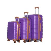 Valise de voyage à coque dure métallique simple classique avec roues utilisation de vacances en plein air ensembles de valises à bagages en ABS léger