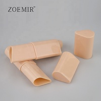 Tube vide 10g beige nude pour blush, contenant en plastique pour stick de fond de teint, tube de highlighter rotatif, emballage pour tube de rouge à lèvres triangulaire