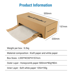 Eco Friendly Recyclable Kraft Honeycomb <b>Paper</b> Dispenser Custom Logo <b>Biodegradable</b> Cushion Wrapping <b>Paper</b> Wrap Box for Ecommerce - Product Image 2