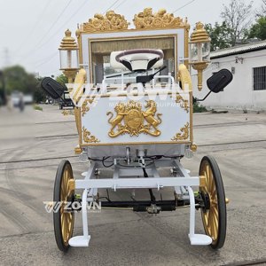 Charrette royale européenne noble à chevaux, artisanale et ornée, pour cérémonie de mariage, site historique, défilé - Product Image 6