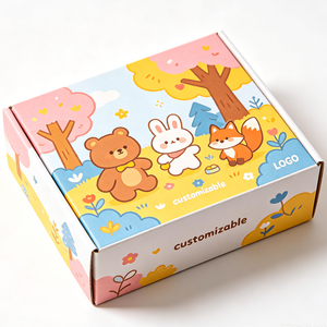 Caja Rígida con Diseño de Animales Dibujados a Mano, Estampado en Dorado, Personalizada, para Recuerdos de Bebé, Caja de Almacenamiento para Juguetes Pequeños - Product Image 1