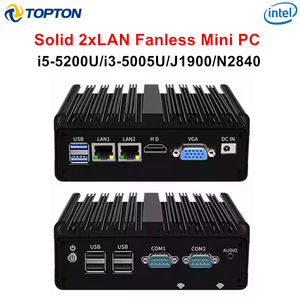 Topton Dual LAN <b>Fanless</b> <b>Mini</b> <b>PC</b> Intel Core i5 5200U i3 5005U Celeron J1900 N2840 6xUSB Industrial Embedded Computer Home Server - Product Image 2