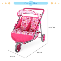Poussette Feili personnalisée pour poupées avec panier, pour jeu d'imitation de poussette double pour filles plus âgées