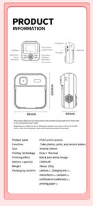 Fotocamera Digitale Mini per Bambini, Schermo da 2,4 Pollici, Ricaricabile, Giocattolo con <span class=keywords><strong>Stampa</strong></span> Istantanea - Product Image 6