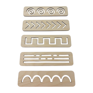 Ensemble de 10 pochoirs en bois Montessori, aide à l'écriture, alphabet et chiffres en feutre, puzzle, développement de la motricité fine, jouet éducatif pour tout-petits - Product Image 3