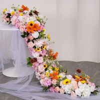 Guirlande florale et couronnes de roses artificielles de luxe LANJO, couleur ivoire, pour centre de table de mariage, décoration d'événements et de fêtes