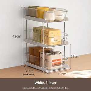 LANZYLO ODM Plastic PET+ABS Kitchen Multifunctional 3-Tier Storage <strong>Rack</strong> <strong>Spice</strong> Shelf <strong>Countertop</strong> Sink Space-saving Cup <strong>Rack</strong> - Product Image 6