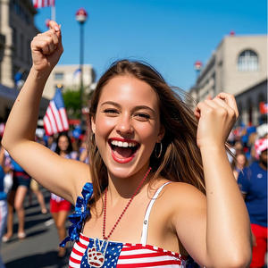 Collier pendentif drapeau Fête de la Maison de Pain d'Épices, décorations écologiques non toxiques en <span class=keywords><strong>feutre</strong></span> et chaîne de perles en <span class=keywords><strong>plastique</strong></span> <span class=keywords><strong>pour</strong></span> le Jour de l'Indépendance - Product Image 3