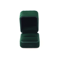 Vente en gros boîte à bijoux de luxe en velours vert bague de fiançailles boucles d'oreilles boîte d'emballage