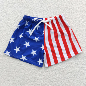 Pantalones cortos bordados de seersucker para niño con bandera del Día Nacional del 4 de julio - Product Image 4