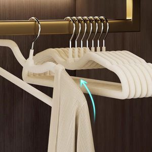 Perchas de terciopelo para ropa, antideslizantes, que no dejan marcas, para guardar ropa, perchas de cuello corto para organizar la ropa. - Product Image 4