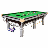Table de billard en bois massif chinois, style 8 boules noires, 9 pieds, pour usage commercial ou domestique