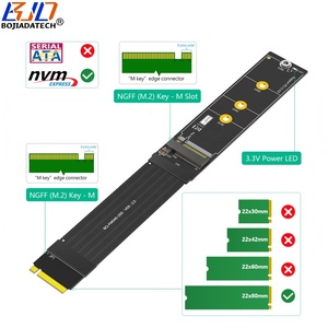 กุญแจ M.2 180องศา NGFF-M ไปยังคีย์ M/B + M PCIe 4.0 4X 2280 M2การ์ดอะแดปเตอร์ SSD NVMe + สายเคเบิลข้อมูลที่ยืดหยุ่น20ซม. 30ซม. ในสต็อก - Product Image 2