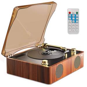 Reproductor de CD de Escritorio Retro de Madera con Bluetooth, Anti-Skip, Altavoces Estéreo Integrados, Control Remoto, Reproductor de Música para el Hogar y el Dormitorio, Directo de Fábrica - Product Image 1