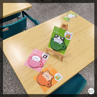 Bloc-notes auto-adhésif de dessin animé créatif 7*6.8cm coloré petite tasse chat Notes autocollantes personnalisable peut déchirer papeterie OUV
