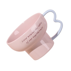 Vente en gros de tasses à café en céramique colorées de 45 ml, style français pour couple, style luxe léger, grande capacité pour le bureau, la maison et les cafés - Product Image 6